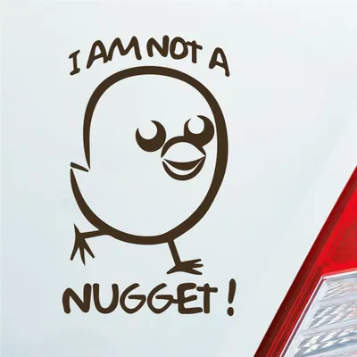 Produktbild von Auto Aufkleber Not a Nugget Vegetarier Vegan 12x7 cm Braun Sticker Heckscheibenaufkleber