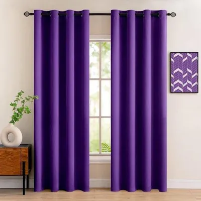 Obrázek produktu pro Záclony Unyqoos® Verdunkelungsvorhänge, sada 2 kusů – termo-záclony, nepropouštějí světlo, vysoce kvalitní polyester, 140 x 245 cm, tmavě fialová