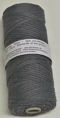 Produktbild von Makrameegarn Makramee Baumwollgarn Bastelgarn ANTHRAZIT 150 Meter 3 mm GEZWIRNT