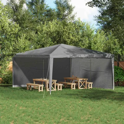 Produktbild von Party Zelt Seitenteil 2 pcs Hellgrau 400 x 195 cm PE und Stahl - Pavillons & Partyzelte DE1481