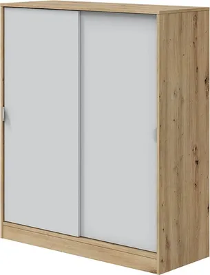 Zdjęcie produktu dla Schuhschrank >GARONA< 6 Fächer, Asteiche Dekor / Artik Weiß - 100x119x40 (BxHxT)