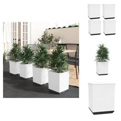Zdjęcie produktu dla vidaXL Sadzarka 4 szt. Biały polipropylen 30x30x37 cm - Doniczki i donice