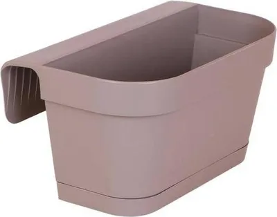Produktbild von Balkon Pflanzkübel Taupe 36cm breit - Blumentopf Pflanztopf Übertopf Pflanzgefäß