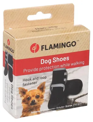 Produktbild von Flamingo Hundeschuhe Laky schwarz - 2 Stück, Größe: XS