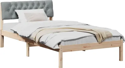 Obrázek produktu pro Rám postele s čelo Hnědá a světlá šedá 100 x 200 cm