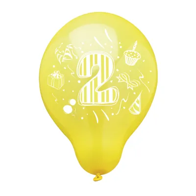 Produktbild von PAPSTAR Zahlenluftballons "2" rund farbig sortiert