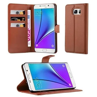 Image de Cadorabo Housse pour Samsung Galaxy NOTE 5 Housse de protection en marron Housse pour téléphone portable Etui Case Cover Fermeture magnétique