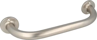 Produktbild von tecuro Badetuchhalter 600 mm - Messing edelstahloptik - Ø 25 mm Rohr mit runden Rosetten