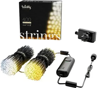 Zdjęcie produktu dla Twinkly Strings 400 AWW LED, sznur, czarny przewód, 32 m, IP44