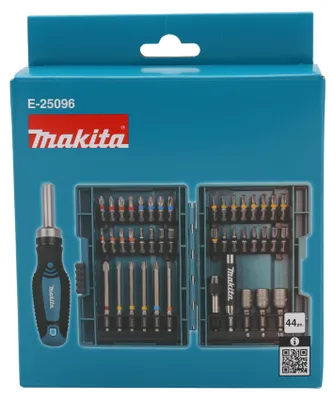 Obrázek produktu pro Makita sada bitů s ráčnou 44dílná v kufříku ( E-25096 ) PH / PZ / SL / TX / TXH / Hex / ráčnový šroubovák / atd.