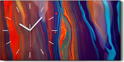 Produktbild von Wanduhr Bürouhr Leinwand Bild Geräuschlos 60x30 Malerei Abstrakte Kunst - weiße Hände