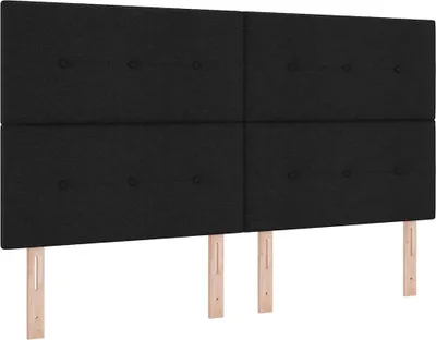 Produktbild von vidaXL Höhenverstellbares Kopfteil mit Kopfteil Schwarz 180 cm Stoff