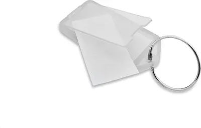 Produktbild von CombiCraft Aufklappbare Schlüsseletiketten in Transparent 60x27 mm- Packung mit 100 Stück