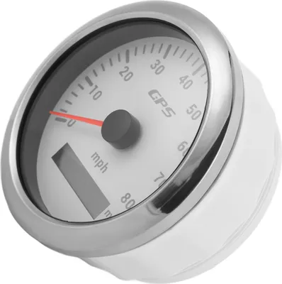 Immagine prodotto di GPS tachimetro 85 mm/3,35 pollici Odografo 80 MPH/H acciaio inox universale per auto motori barcabianco