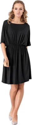 Produktbild von Kleid Minikleid, 3/4 Arm mit Gummizug an der Taille ; Schwarz S/M 36/38