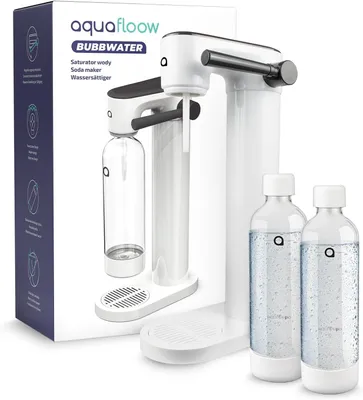 Produktbild von Aquafloow Wassersprudler Set – inkl. CO2-Zylinder & 2x 0,8L BPA-freie Flaschen – Trinkwassersprudler ohne Strom – Stilvolles Water Carbonator