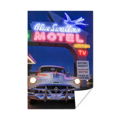 Produktbild von MuchoWow® Poster Oldtimer im Motel 120x180 cm - Kunstposter