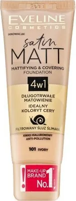 Obrázok produktu pre Eveline Cosmetics Satin Matt – make-up, zmatňujúci efekt, krytie, Odtieň 101 - ivory