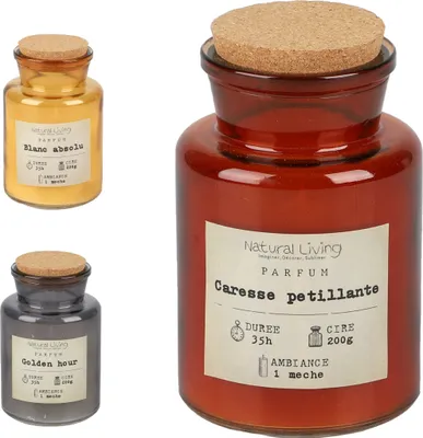 Produktbild von Natural Living 3er Set Duftkerze | Kerze im Apothekerglas / Glas