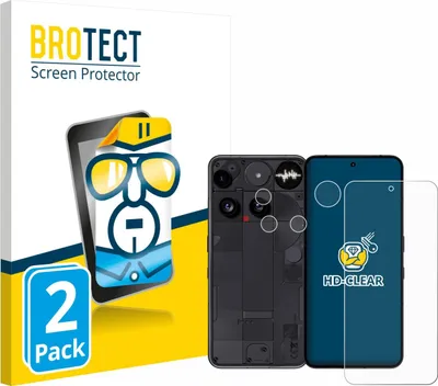 Produktbild von 2x Für Nothing Phone (3) (Display+Kamera) Schutzfolie BROTECT Displayschutz Display Schutz Folie Klar Transparent