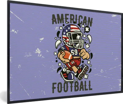 Produktbild von MuchoWow® MuchoWow® Gerahmtes Poster Fußball - Amerika - Jahrgang 60x40 cm - Poster mit zchwarzem Bilderrahmen - Printing - Wanddeko Schlafzimmer