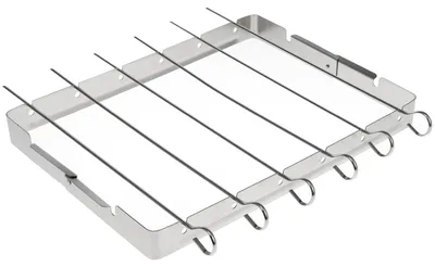 Productafbeelding van Bremermann 6 BBQ-spiesjes met houder / RVS BBQ-spiesjeshouder set