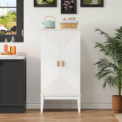 Produktbild von Küchenschrank 120x59x30, 2 Türen, Türablage, Vintage-Stil, für Küche/Esszimmer/Wohnzimmer/Flur.