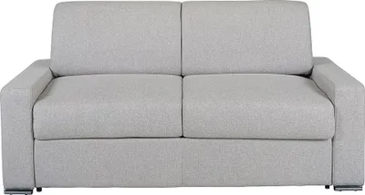Produktbild von 3-Sitzer-Schlafsofa Express aus meliertem Stoff in Grau - Liegefläche mit breiten Latten 140 cm - Matratze 14 cm CALITO