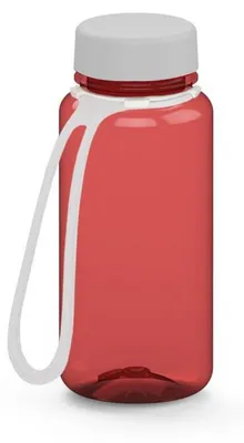 Zdjęcie produktu dla Butelka do picia 400 ml - Butelka wykonana z tritanu, odporna na wycieki, z rączką - idealna do szkoły, sportu i rekreacji - półprzezroczysta, czerwono-biała