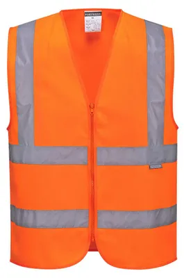 Obrázok produktu pre Portwest C375 Vysoko viditeľná vesta so zipsom oranžová veľkosť S