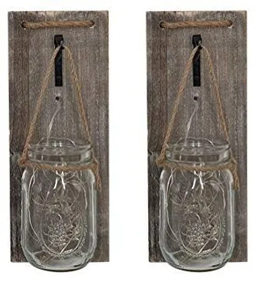 Zdjęcie produktu dla Lampy solarne drewniane słoiki LED vintage rustykalny prezent