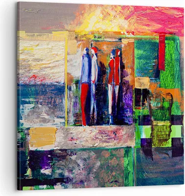 Produktbild von Bild auf Leinwand - Leinwandbild - Abstraktion modern - 60x60cm - Wand Bild - Wanddeko - Wandbilder - Leinwanddruck - Bilder - Kunstdruck - Wanddekoration - Leinwand bilder - Wandkunst - AC60x60-3670