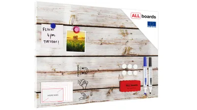 Immagine prodotto di Lavagna magnetica in acciaio LEGNO BIANCO 60x40cm METALboards lastra adatta per tutti i tipi di calamite + set di accessori GRATIS