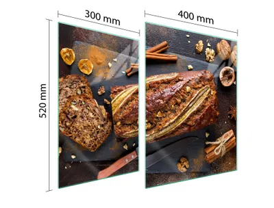 Image de Plaque de protection en verre pour cuisinière 70x52 Pain