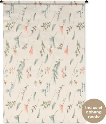 Produktbild von MuchoWow® Wandteppich Wandbehang Blumen - Pastell - Muster 120x180 cm Tapisserie Dekoration Wandtuch - Schlafzimmer - Dekorationen für das Haus