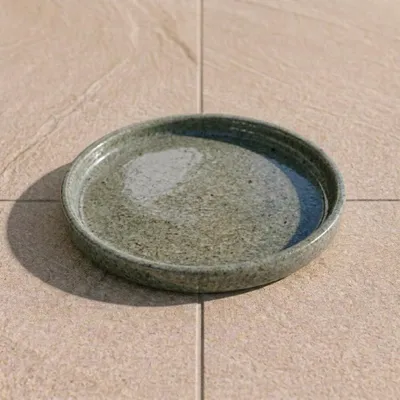 Zdjęcie produktu dla Podstawka pod doniczkę ceramiczna Provencelia Biały tygrys, Ø15 cm x H5 cm, mrozoodporna
