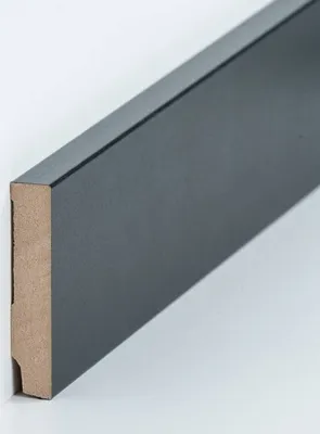 Produktbild von Sockelleiste MDF 16 x 80 x 2500 mm Schwarz zum Kleben, Clipsen, Schrauben & Nageln MDF-Kern foliert Fußleiste by PROVISTON 62.5 Meter | 25 Stück