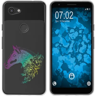 Produktbild von PhoneNatic Case kompatibel mit Google Pixel 3a XL Silikon-Hülle Floral Pferd M5-4