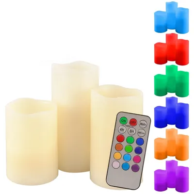 Image de Télécommande Bougies Led 3Er Set Rgb