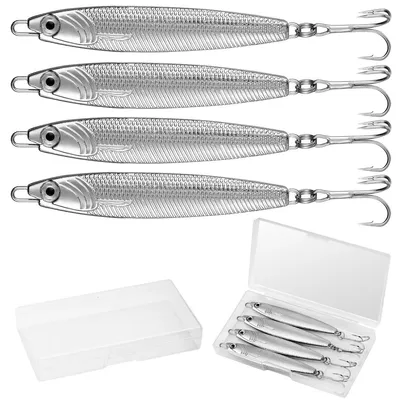 Productafbeelding van Metalen zeeforel lokaas - Lepel - 4 stuks - 20, 30, 40 en 60 g - Zilver
