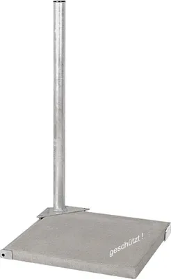 Produktbild von DUR-line Herkules 1PL Plattenständer – Balkonständer & Flachdachständer für Satellitenschüssel, 1 Platte 50 × 50 cm, Mast Ø 48 mm, feuerverzinkt