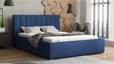 Obrázok produktu pre Manželská posteľ s roštom 180x200 TARNEWITZ 2 - tmavá modrá