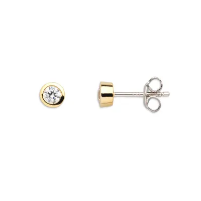Produktbild von Xenox Damen Silber Sterling 925 Ohrstecker vergoldet mit Zirkonia - Silver Circle XS7122G