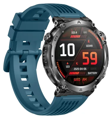 Produktbild von Outdoor-Smartwatch mit GPS, 1,7-Zoll-Bildschirm, LED-Taschenlampe, Bluetooth-Telefonie, Gesundheitsüberwachung und über 100 Sportmodi – Blau