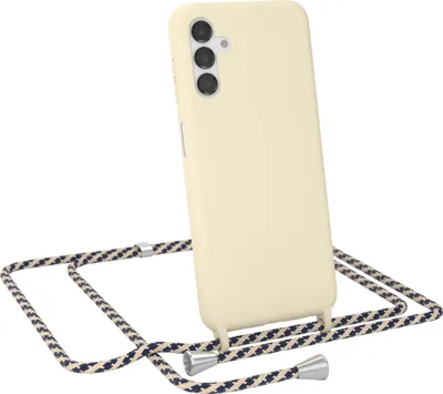 Produktbild von EAZY CASE Handykette kompatibel mit Samsung Galaxy A13 5G Handyhülle zum Umhängen, Silikon Hülle mit Band, Schutzhülle mit Ersatzkordel, Stylische Kette für Smartphone, Taupe / Taupe Camouflage