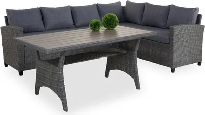 Produktbild von Lounge Outdoor TAMPA 3-tlg. grau Lounge Gruppe Essplatzlounge