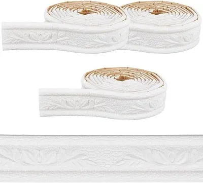 Produktbild von Wanddeko - Weiss Blumenkranz, selbstklebendes PVC-Schaum 3D Wandbild wasserdicht - Wohnzimmer & Haus Deko