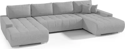 Produktbild von MEBLITO Ecksofa Big Sofa Eckcouch mit Schlaffunktion Bonari U Form Couch Sofagarnitur (Monolith 84) Grau