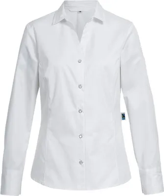 Produktbild von Greiff GASTRO-MODA Damen Exquisit-Kochbluse V-Neck Slim Weiß 40