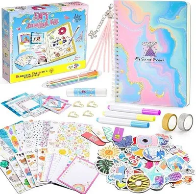 Produktbild von Famanu Scrapbook Set - Kreative Accessoires für Mädchen - Inklusive Tagebuch und Aufkleber